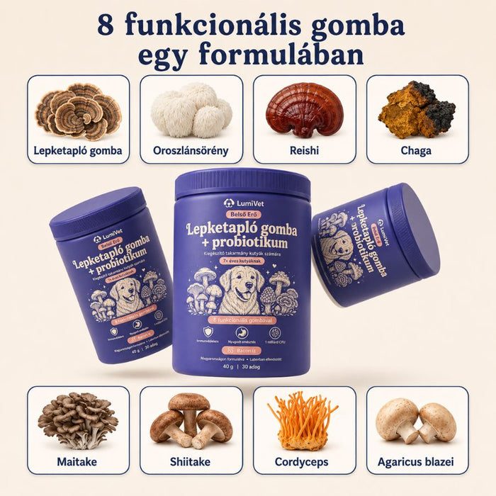 LumiVet™ Belső Erő – Lepketapló gomba + probiotikum kutyáknak