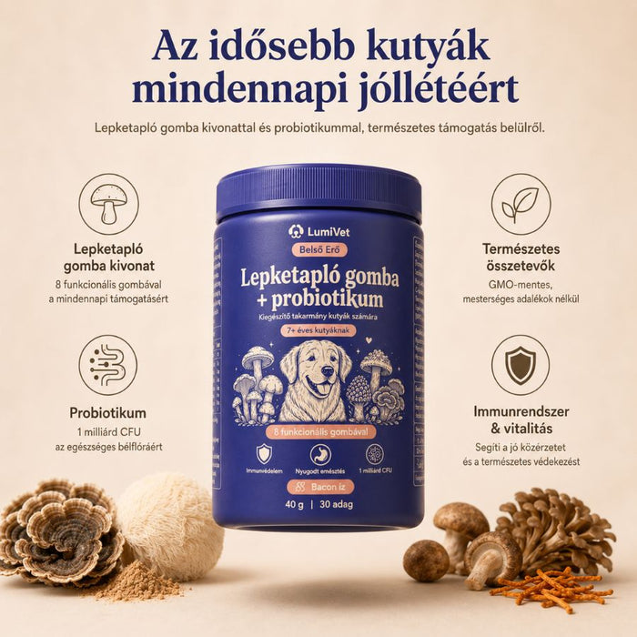 LumiVet™ Belső Erő – Lepketapló gomba + probiotikum kutyáknak