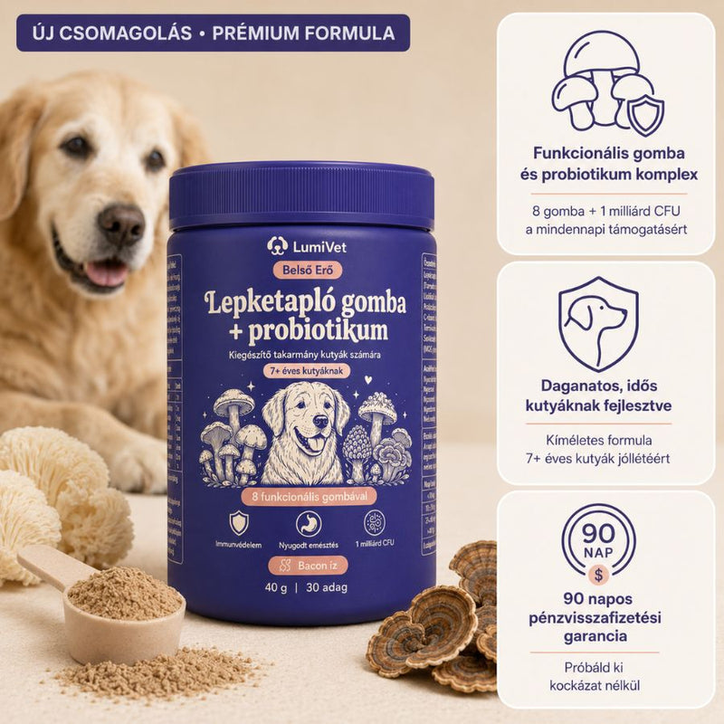 LumiVet™ Belső Erő – Lepketapló gomba + probiotikum kutyáknak