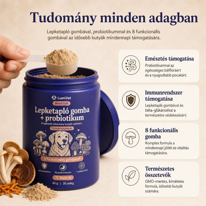 LumiVet™ Belső Erő – Lepketapló gomba + probiotikum kutyáknak